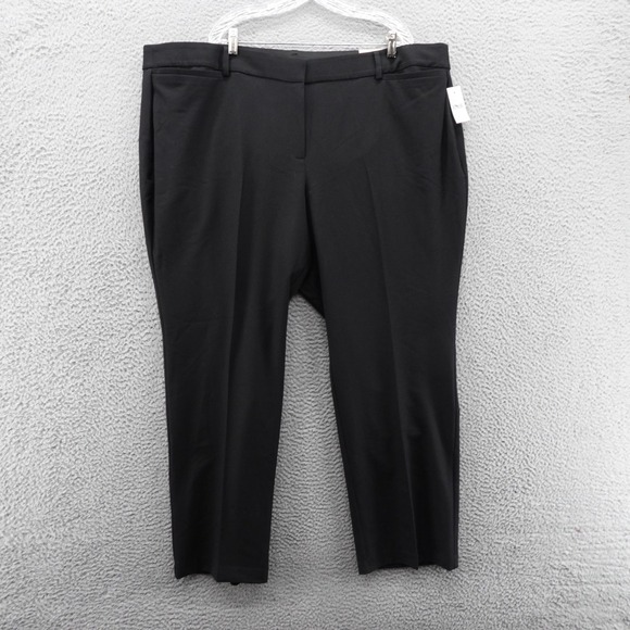 Lane Bryant Perfect Drape Straight Pants 26 Black Mid Rise‎ Stretch Womens Work - Picture 1 of 16